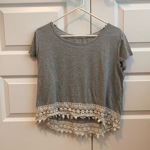 Flowing high- low Grey shirt